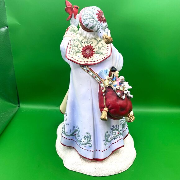 Lenox "A Christmas Traveler" Santa Claus Figurine Lynn Bywaters Cardinal Birds - Picture 3 of 16